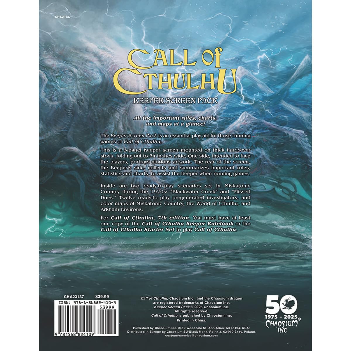Call Of Cthulhu: Chaosium`S 50Th Anniversary Slipcase Set - Hardcover (Vat Exempt)
