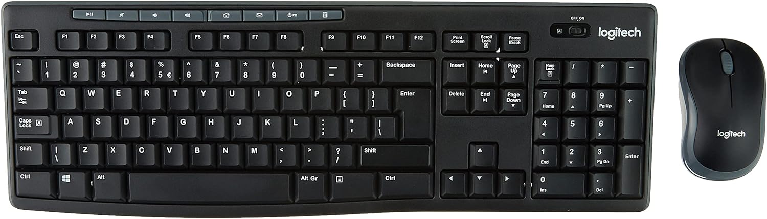 Logitech MK270 Wireless Keyboard and Mouse Combo for Windows, QWERTY US International Layout - Black