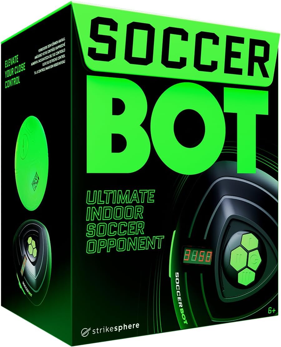 Strikesphere, Soccer Bot Indoor Football Trainer, Football Gifts for Boys & Girls, One Size, Black