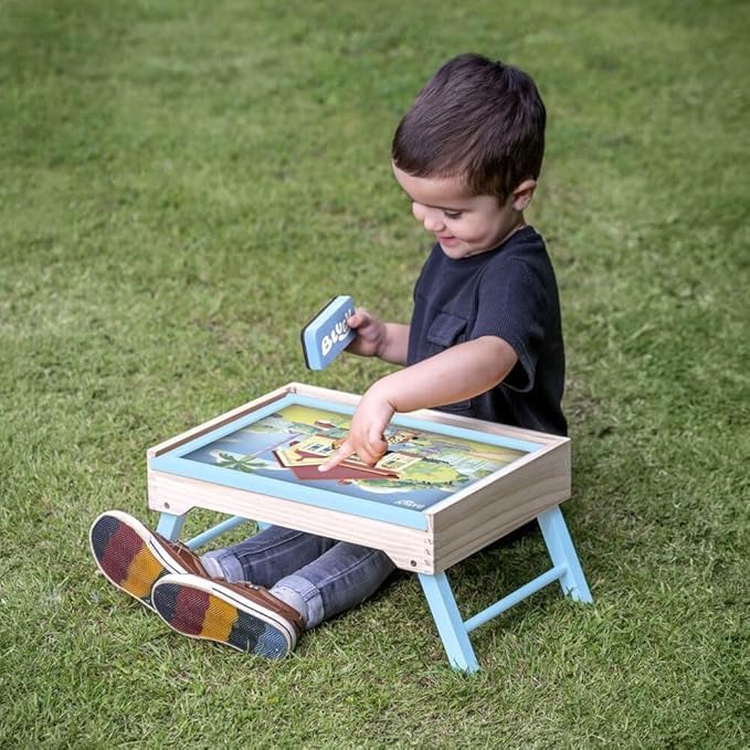 Bluey 102D Creation Station - 2-in-1 Magnetic Whiteboard & Lap Tray for Kids 3+, Colouring Sheets & Foldable Legs, Educational Drawing Desk, Art & Craft Activity Table, Develop Hand Eye Co-ordination