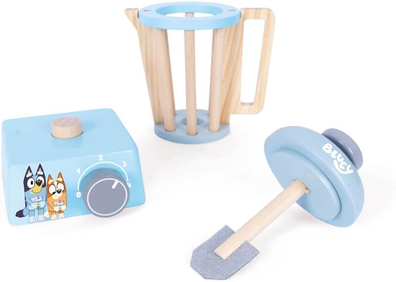 Bluey - Wooden Smoothie Set - Pretend Play Blender and Fruit Accessories - Imaginative Kitchen Role Play Toy for Kids Ages 3 and Up