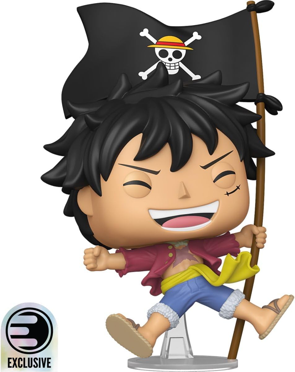 Funko One Piece Metallic Monkey D Luffy with Flag Exclusive Pop Vinyl Figure 2214