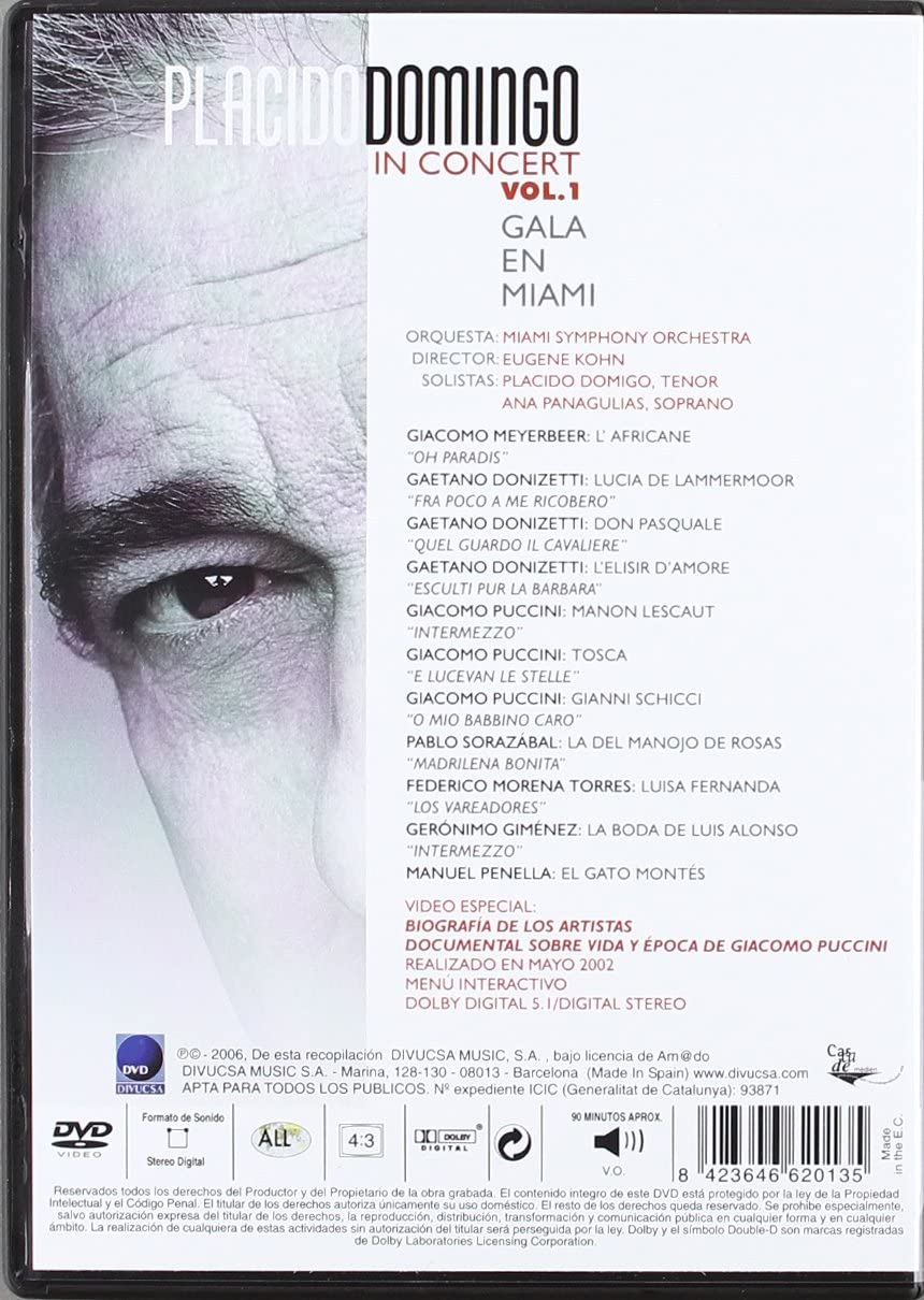PLACIDO DOMINGO-IN CONCERT, VOL. 1: GALA EN MIAMI