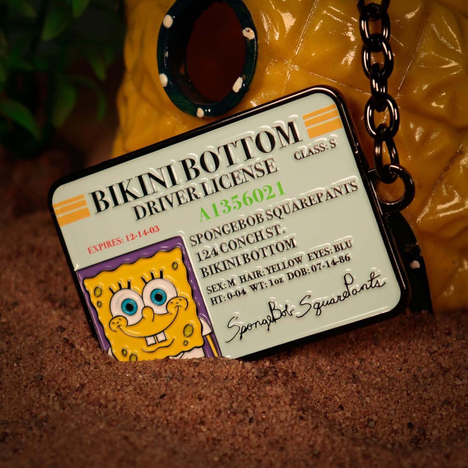 FaNaTtik SpongeBob SquarePants Driver License Keyring – Limited Edition Metal Collectible Fan Merchandise - Individually Numbered Keychain