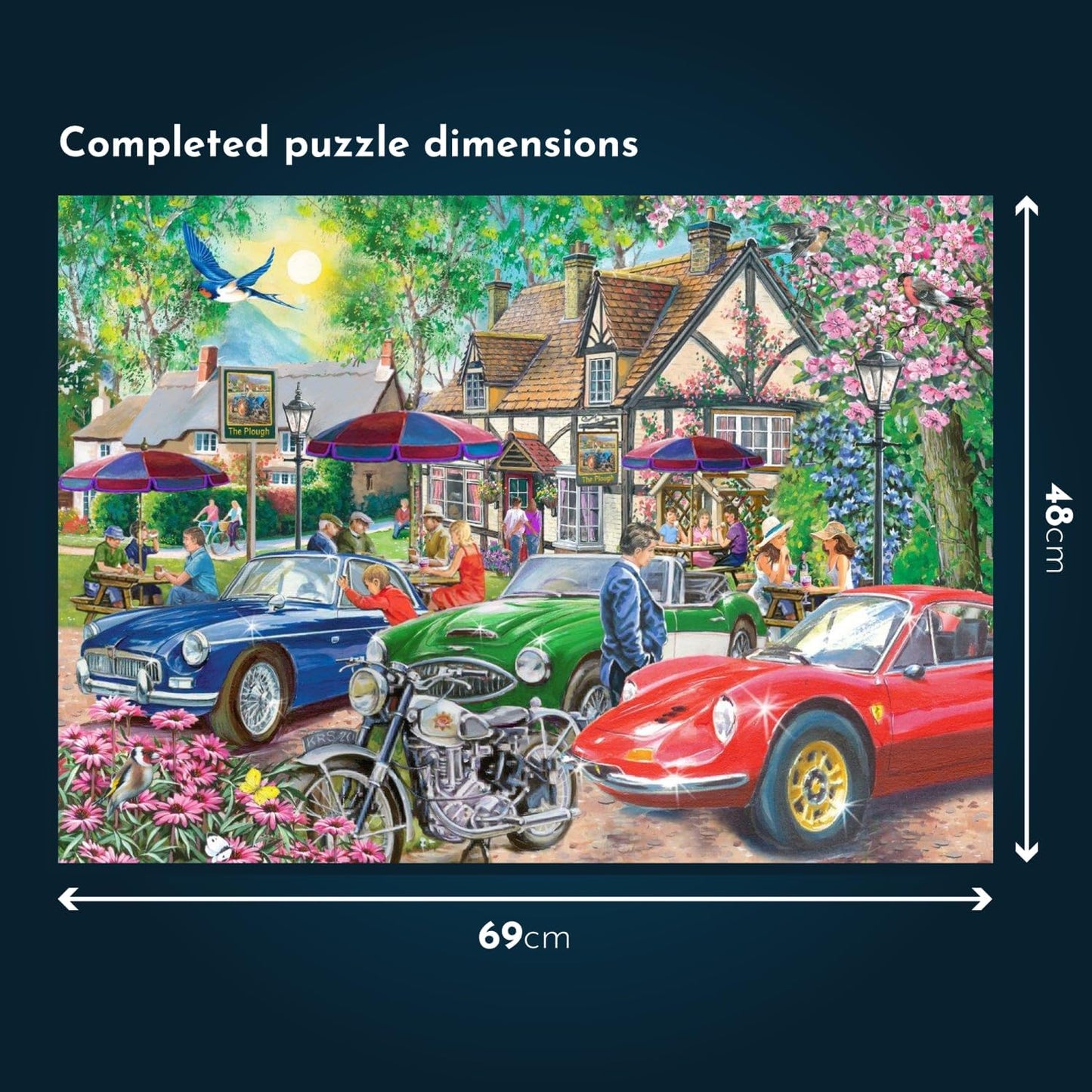 The House of Puzzles - Festive Fancies Jigsaw - Big 500 Piece Jigsaws For Adults, Extra Large Pieces, Artist Illustrated, Scenic Landscape, Deluxe Puzzle Gifts