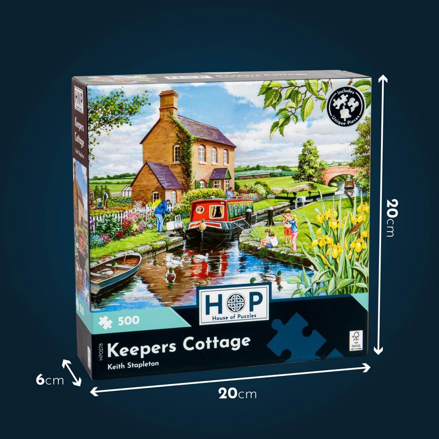 The House of Puzzles | Here Comes the Bus 500 Piece Jigsaw Puzzle | Towns and Villages Theme | Artwork by Robert Barry