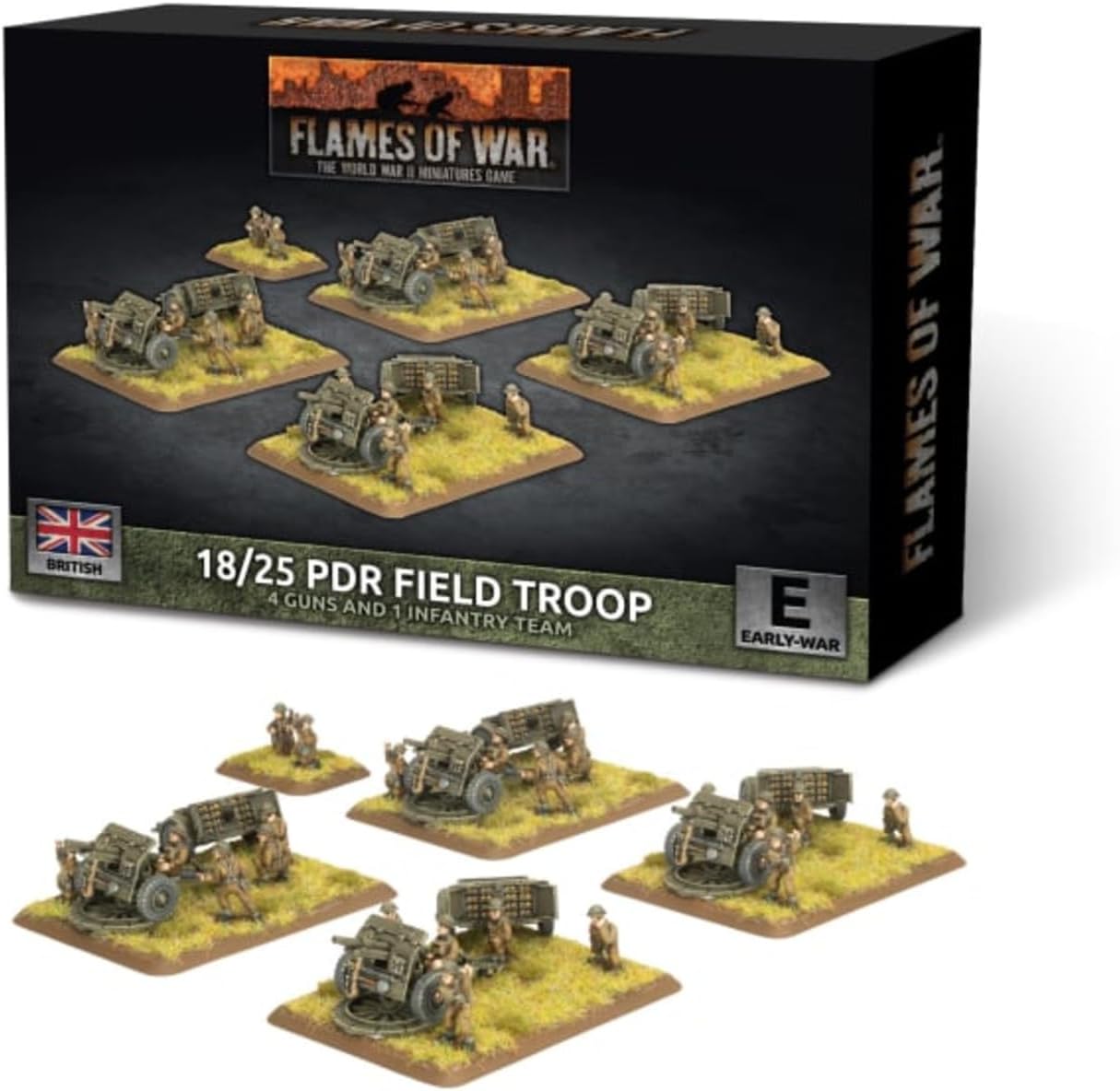 Flames of War: BBX86 18/25pdr Gun Battery (x4 guns