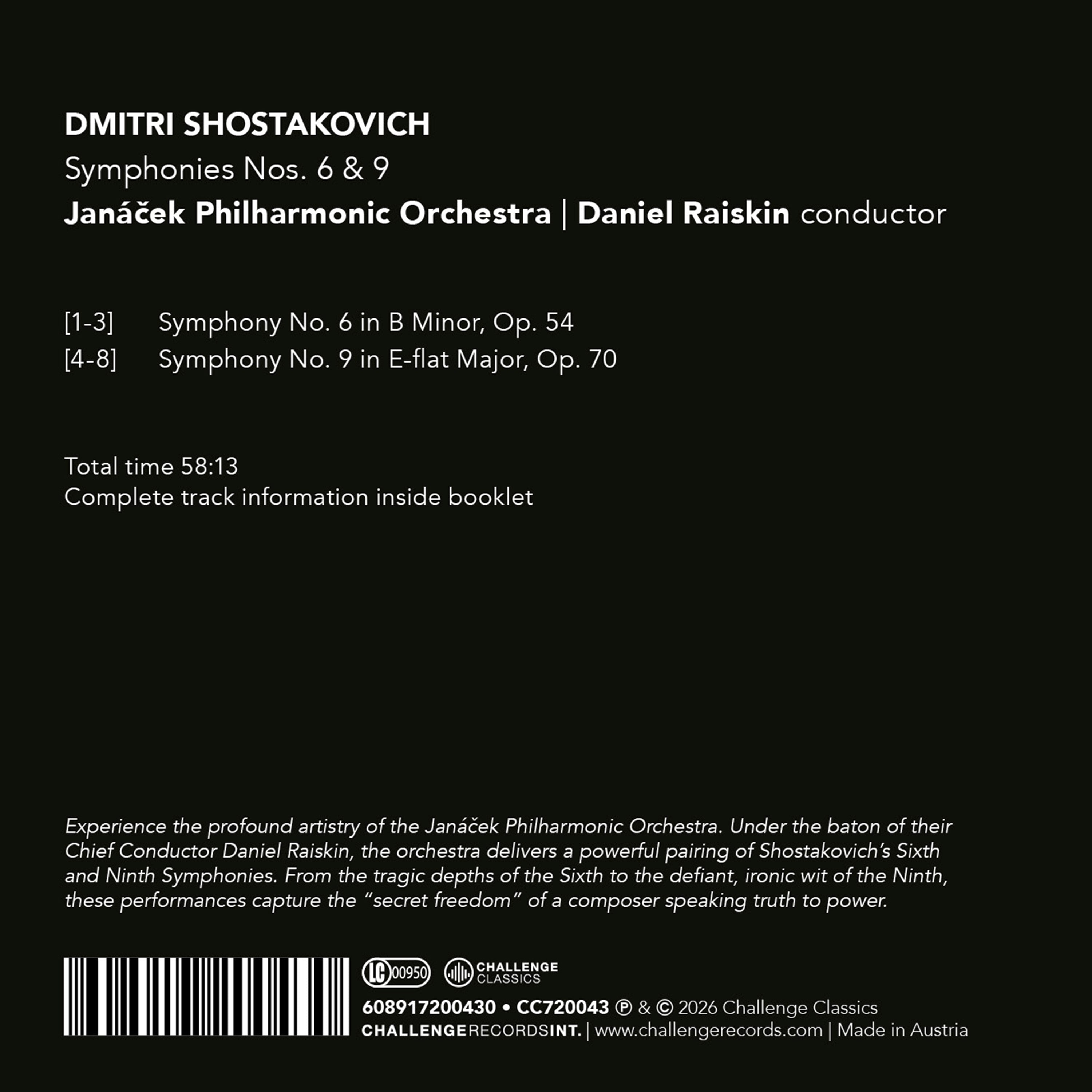 Dmitri Shostakovich: Symphonies Nos. 6 & 9
