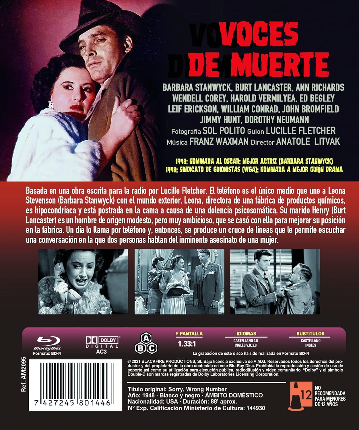 Voces de Muerte (Bd-R) (Blu-ray) (Sorry, Wrong Number