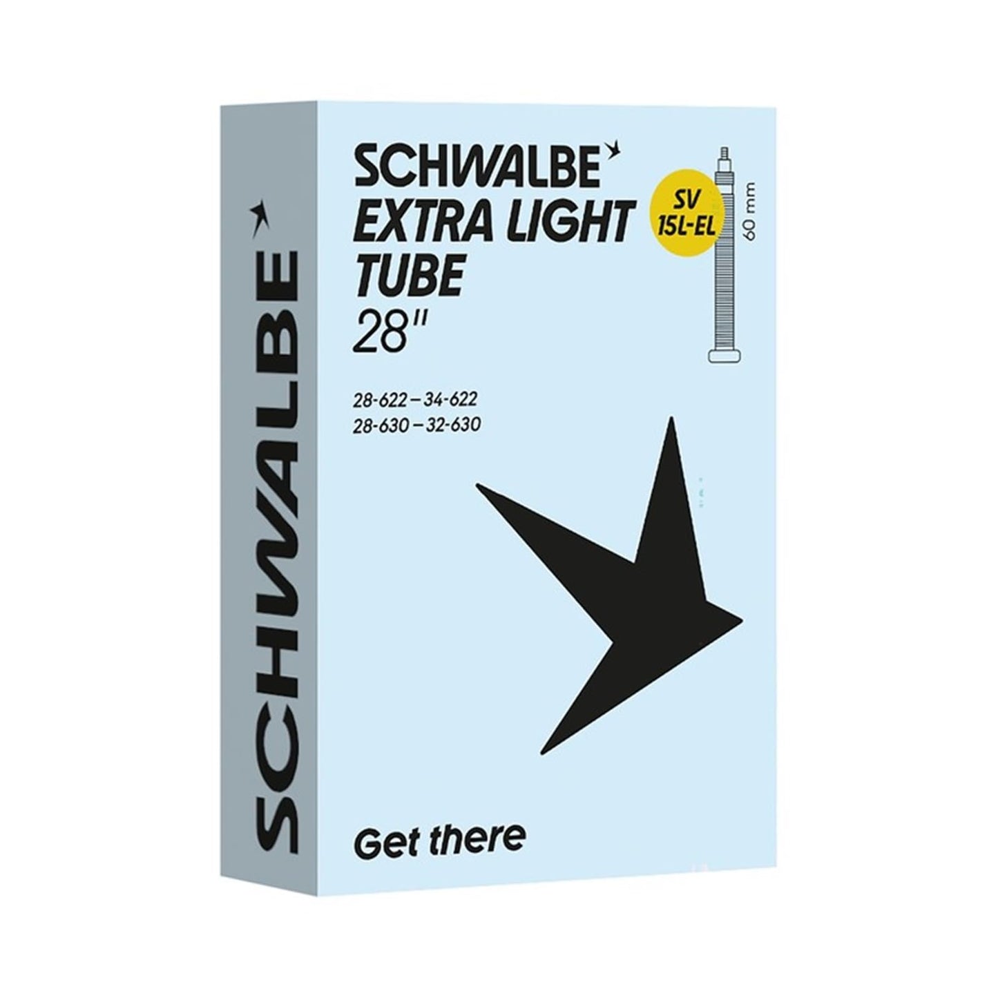 Schwalbe SV15L-EL Extra Light Bicycle Inner Tube 28/34-622/630 IB Black 60 mm