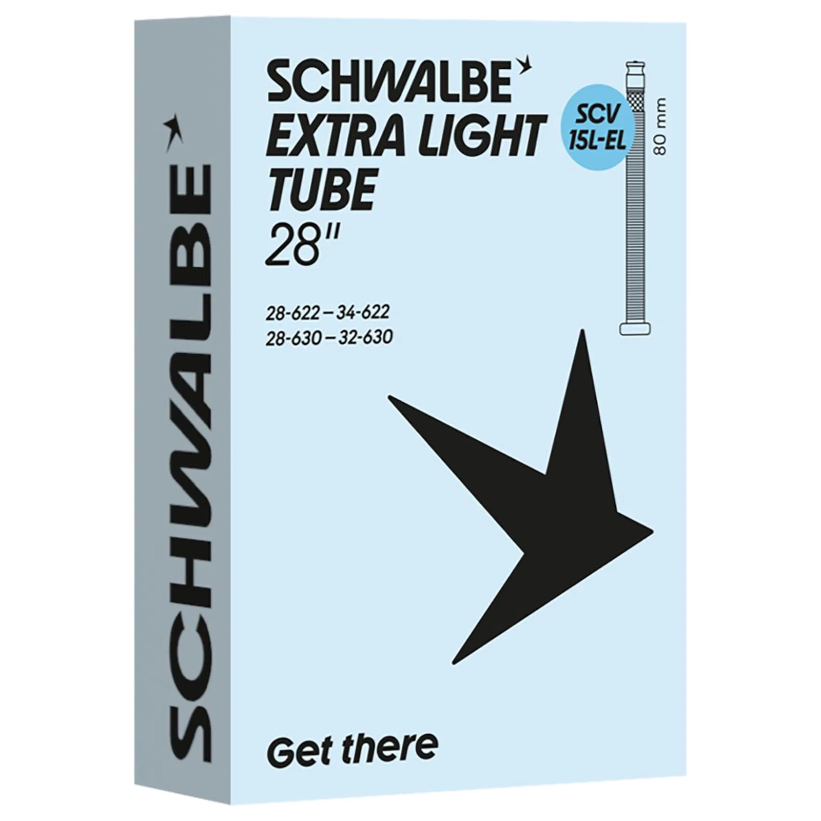 Schwalbe Fahrradschlauch SCV15L-EL EXTRA Light 28/34-622/630 IB Black 80mm