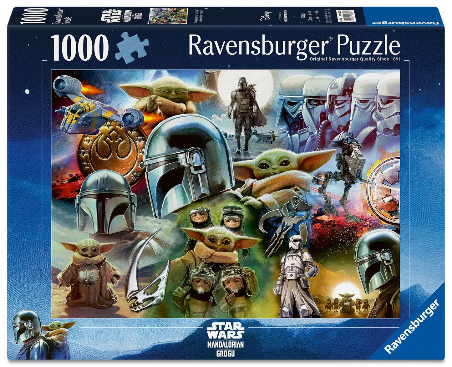 Ravensburger Puzzle 1000 Pezzi, The Mandalorian – Puzzle Adulti +14 anni, 70 x 50 cm, Puzzle per Adulti Star Wars, Idee Regalo Star Wars