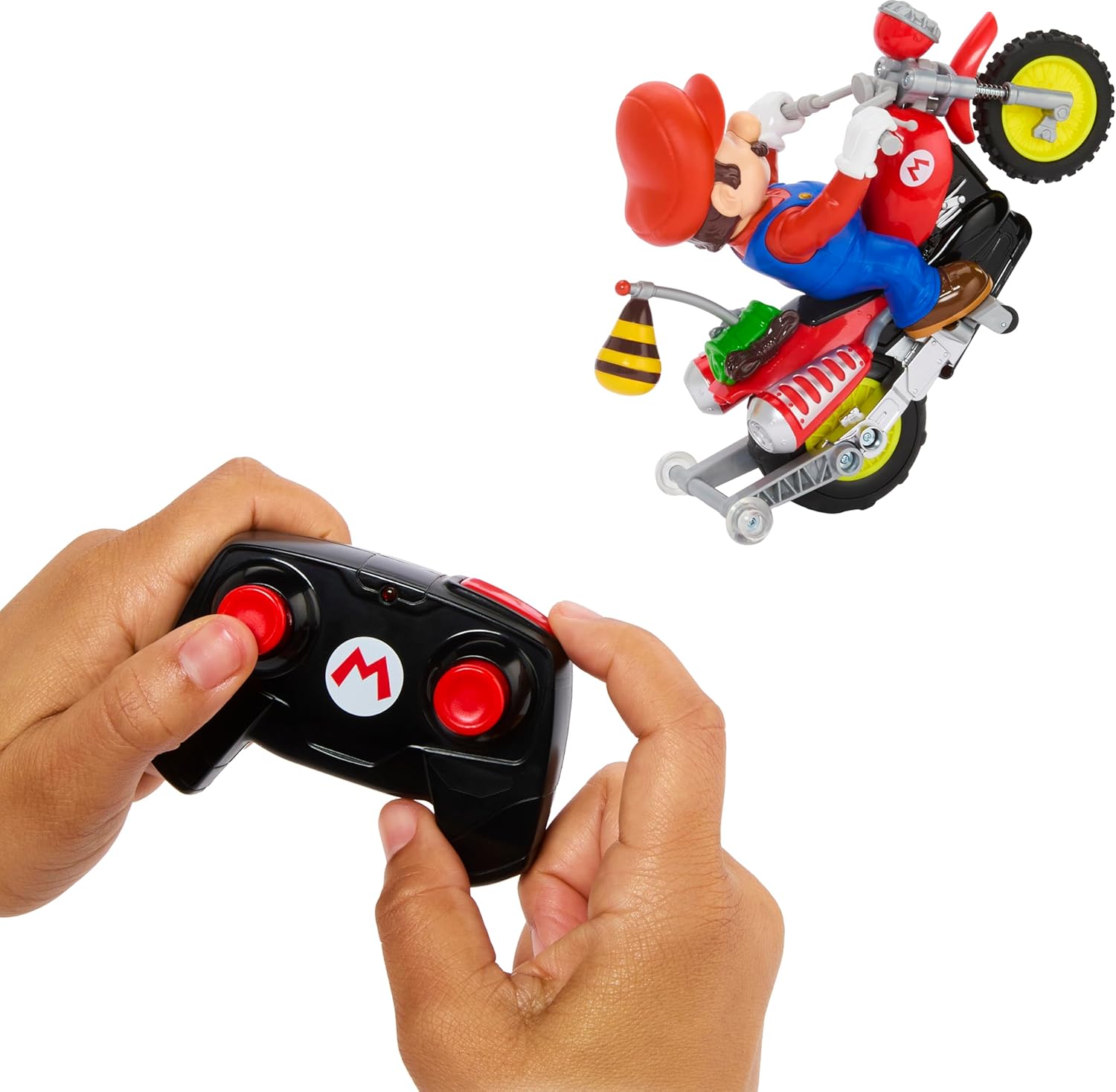 Hot Wheels, Includes 1 Mario Wheelie Motocross RC and remote control, JML15