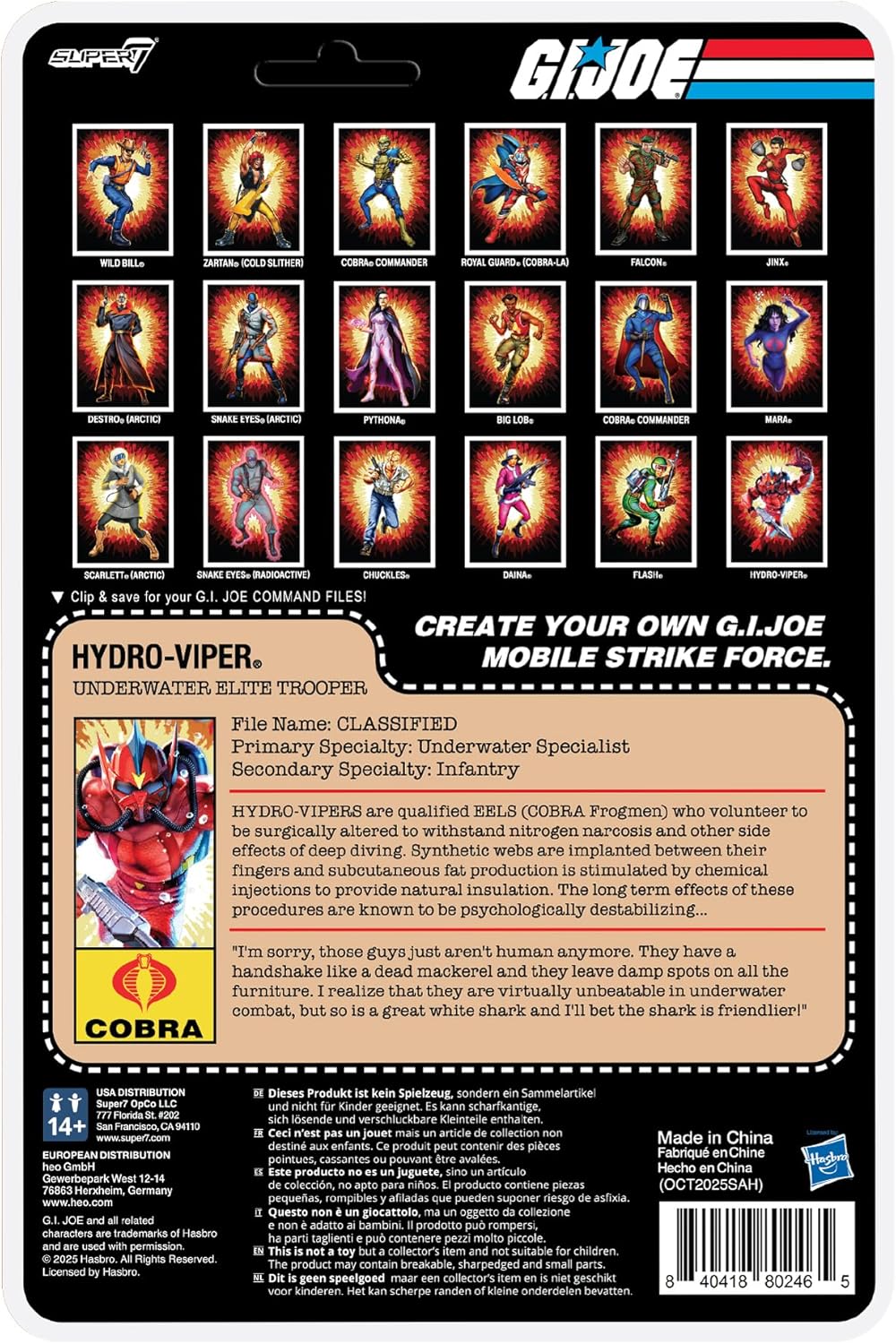 Super7 G.I. Joe Reaction+ Wave 07 Hydro Viper (Comic) Action Figure