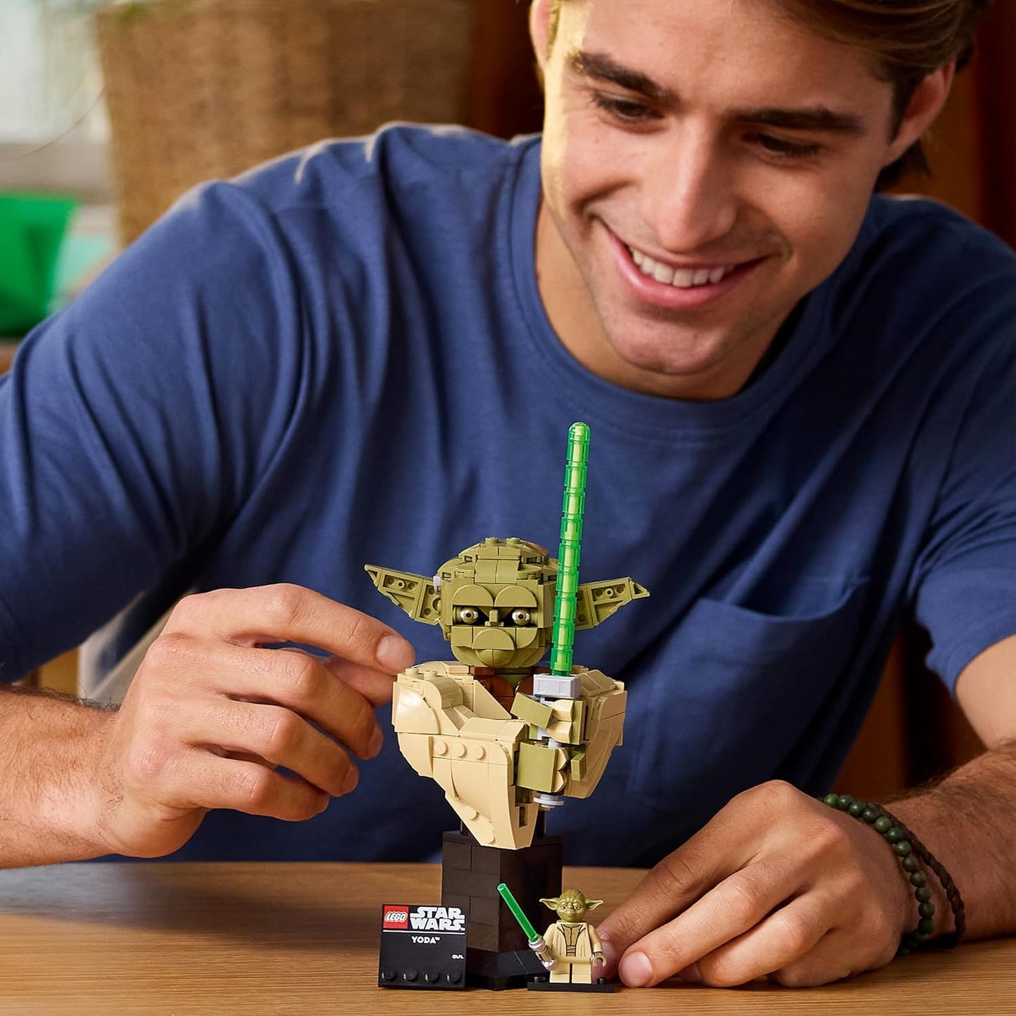 LEGO Star Wars 75438 Yoda Bust - Display Model Kit for Adults w/Green Lightsaber & Collectible Jedi Master Minifigure - DIY Shelf or Room Decor - Gift Idea for Attack of the Clones Fans