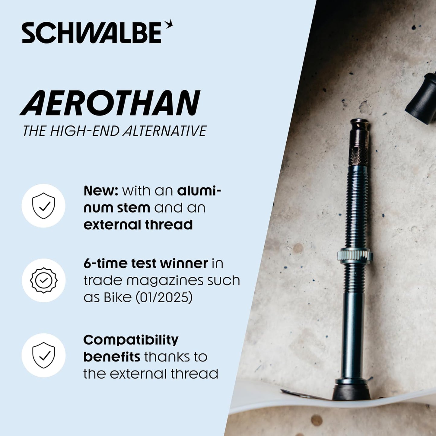Schwalbe Aerothan Schlauch – Fahrradschläuche für Urban, MTB, Race und Touring Fahrräder – Fahrradschlauch aus TPU – Made in Germany