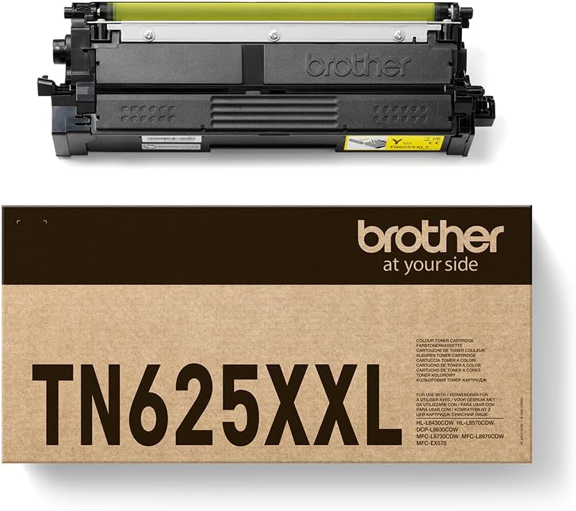 Brother TN625XXLY Toner Cartridge, Yellow, Single Pack, up to 6,500 Pages, Includes 1 x Toner Cartridge, Genuine Supplies