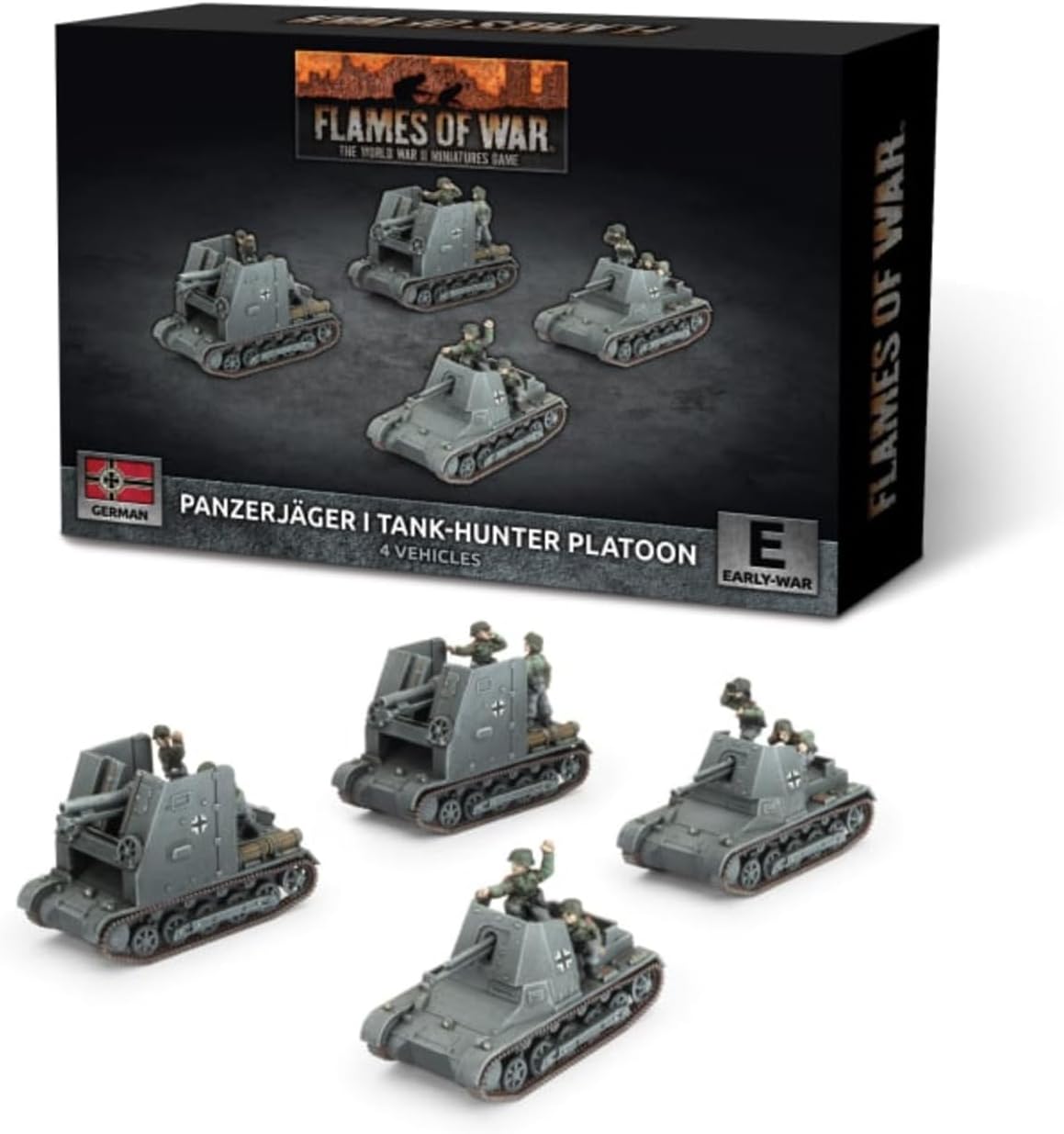Flames of War: GBX197 Panzerjager I Anti-tank Platoon (x4 Plastic