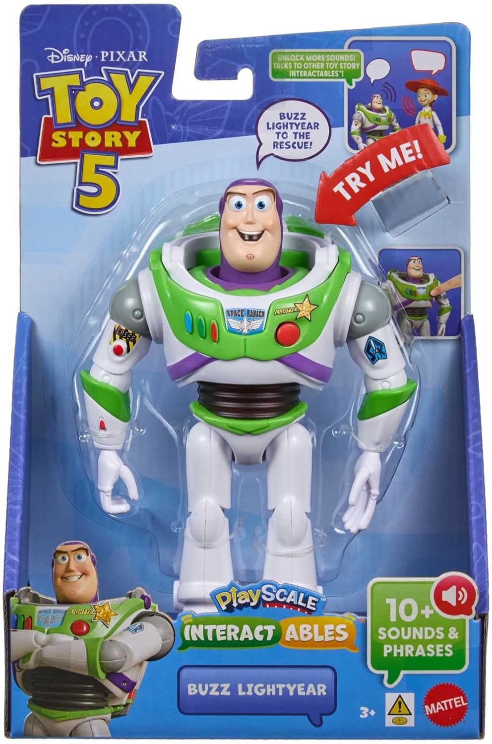 Mattel Disney und Pixar Toy Story 5, sprechende Interactables-Figuren, 18 cm maßstabsgetreu, Sprüche aus dem Film und Unterhaltung mit Anderen Figuren der Reihe, JKV26