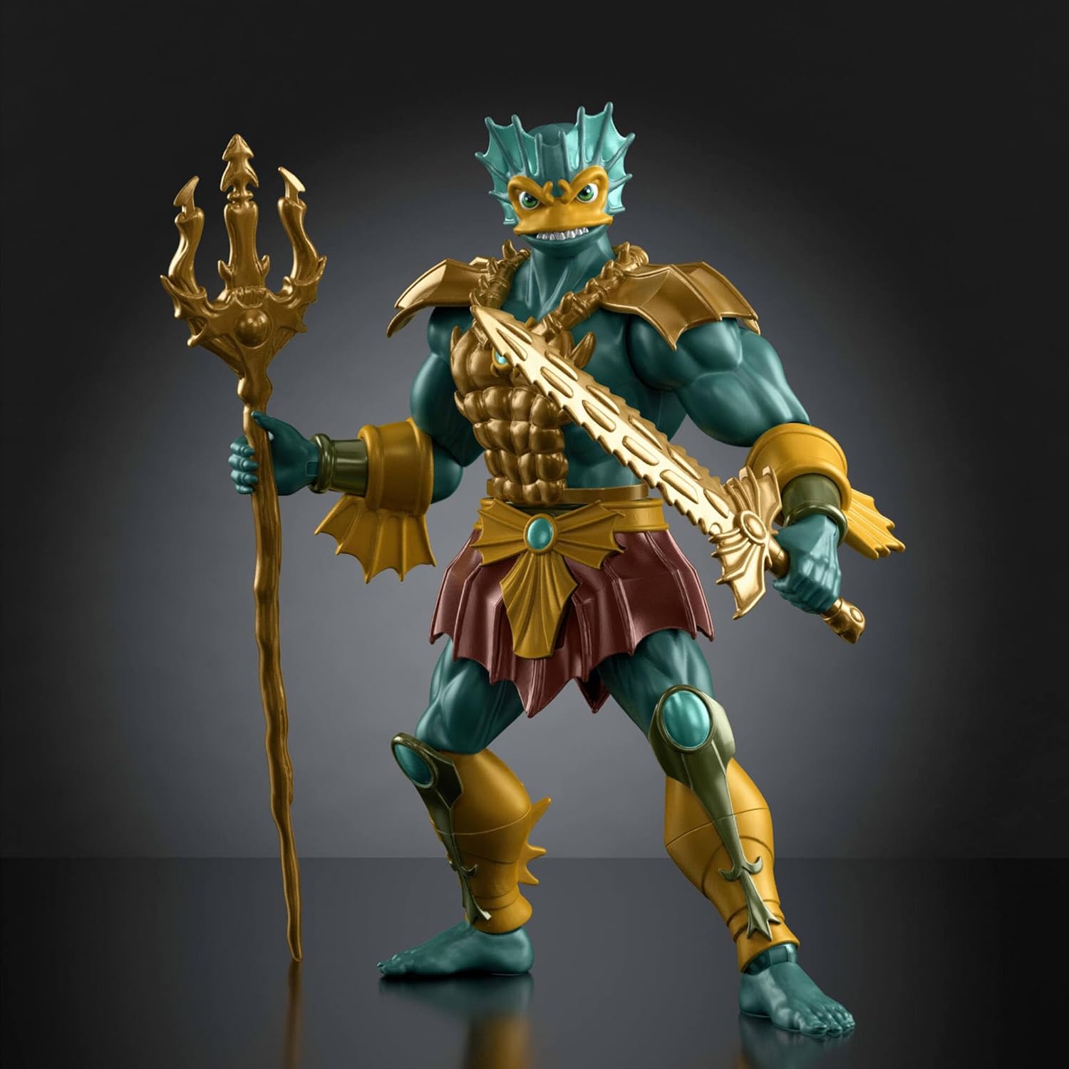 Masters of the Universe Origins Action Figure 200X Cartoon Collection Mer-Man, 5.5 Inch 1980s MOTU TV Villain, Detailed Design Trident & Sword, JHK02