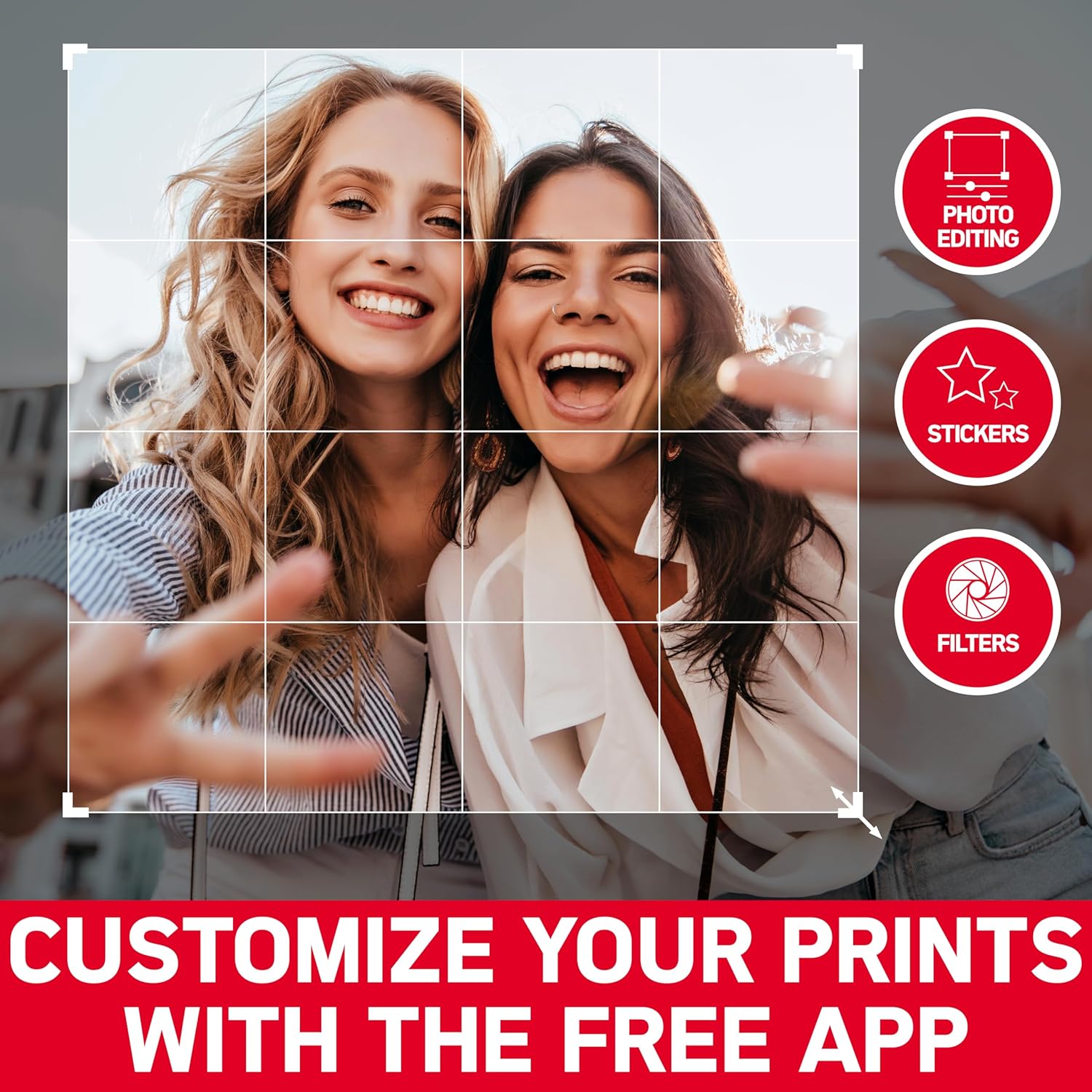 AGFA PHOTO Mini P.2 - Imprimante Portable Zink pour Photos Instantanées, Format 5x7,6 cm, Connexion Bluetooth, Compatible iOS/Android, 10 Feuilles Zink Incluses - Blanc