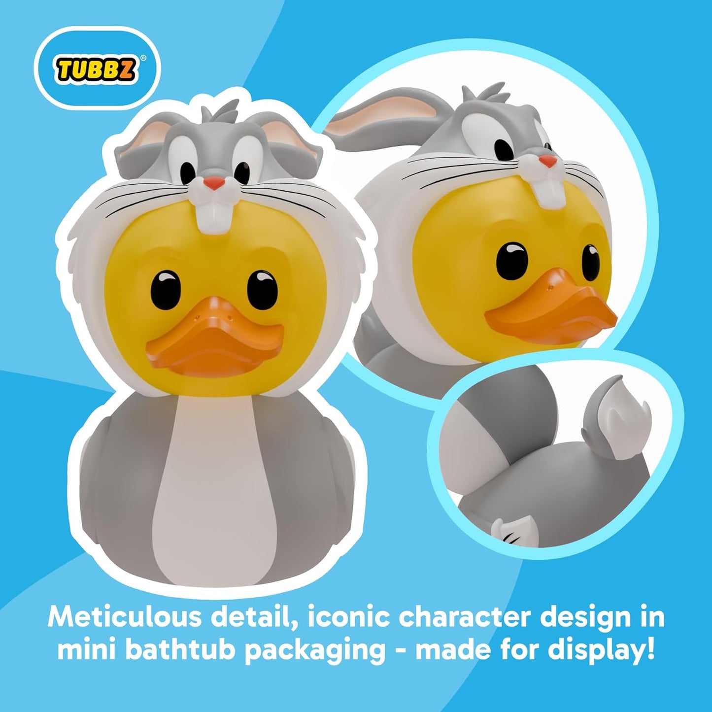 TUBBZ Mini: Looney Tunes – Bugs Bunny Cosplaying Gummiente Vinylfigur – Offizielle Sammelfigur für Fans von Looney Tunes