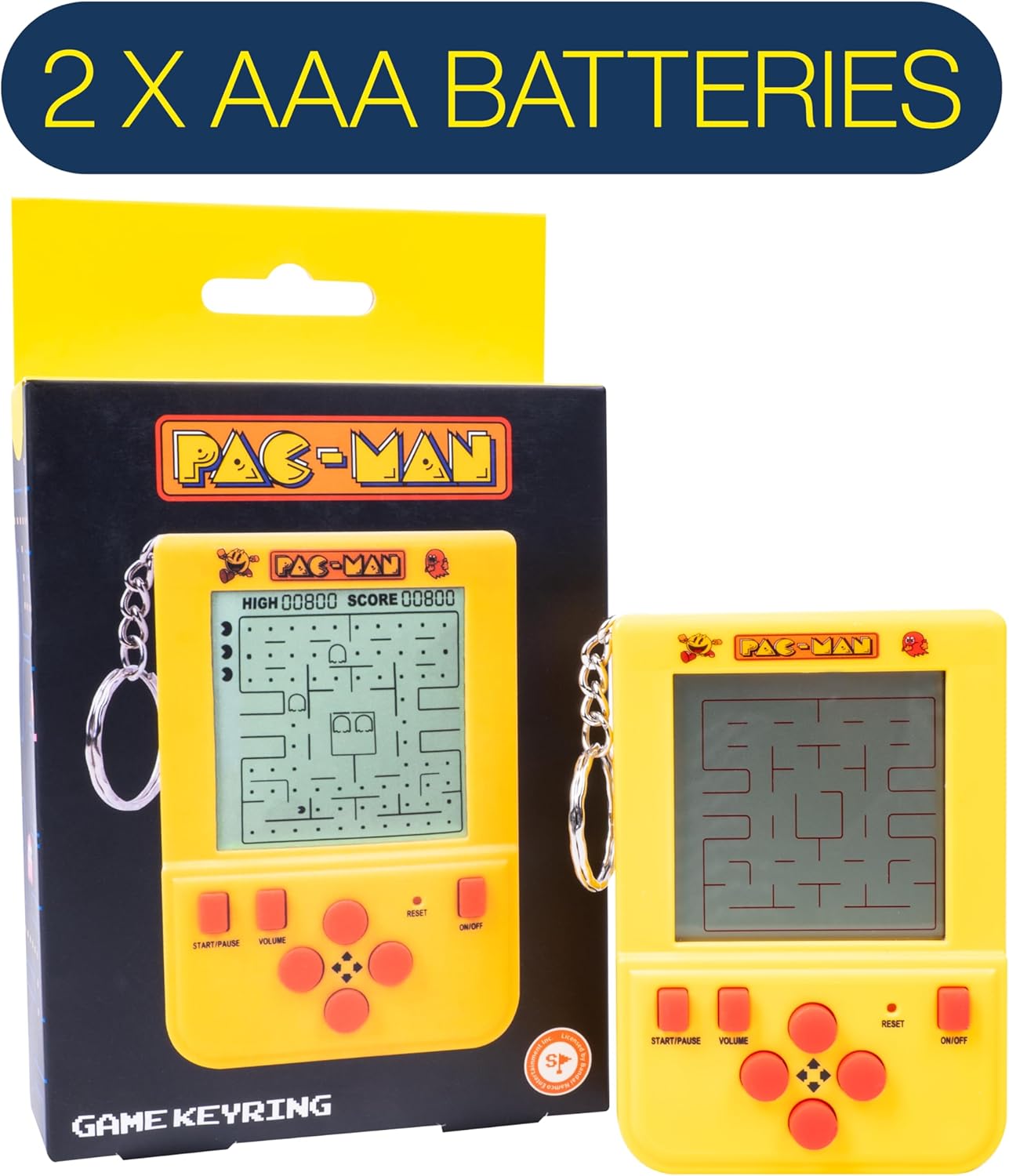 Pac-Man Mini Retro Handheld Video Game Keychain