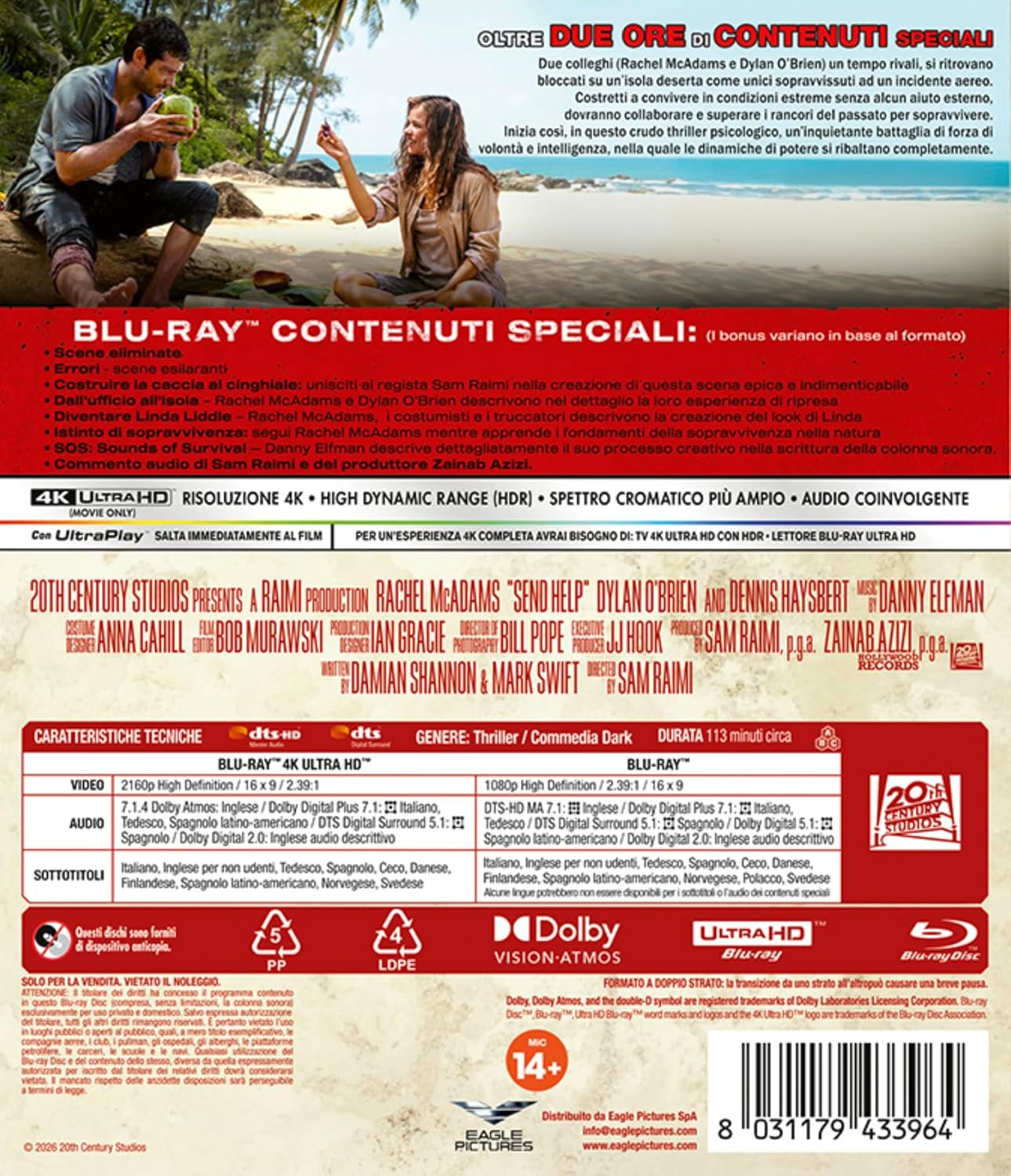Blu-Ray 4K Uhd Send Help (4K Ultra Hd+Blu-Ray Hd