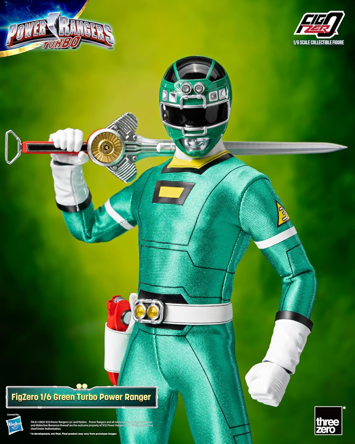 Power Rangers Turbo: FigZero Green Turbo Ranger Action Figure in scala 1:6