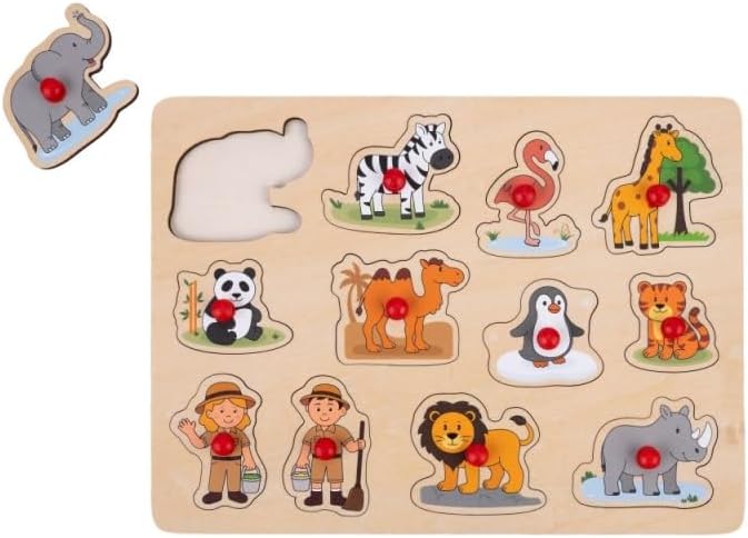 Noppenpuzzel Dierentuin - 12st.