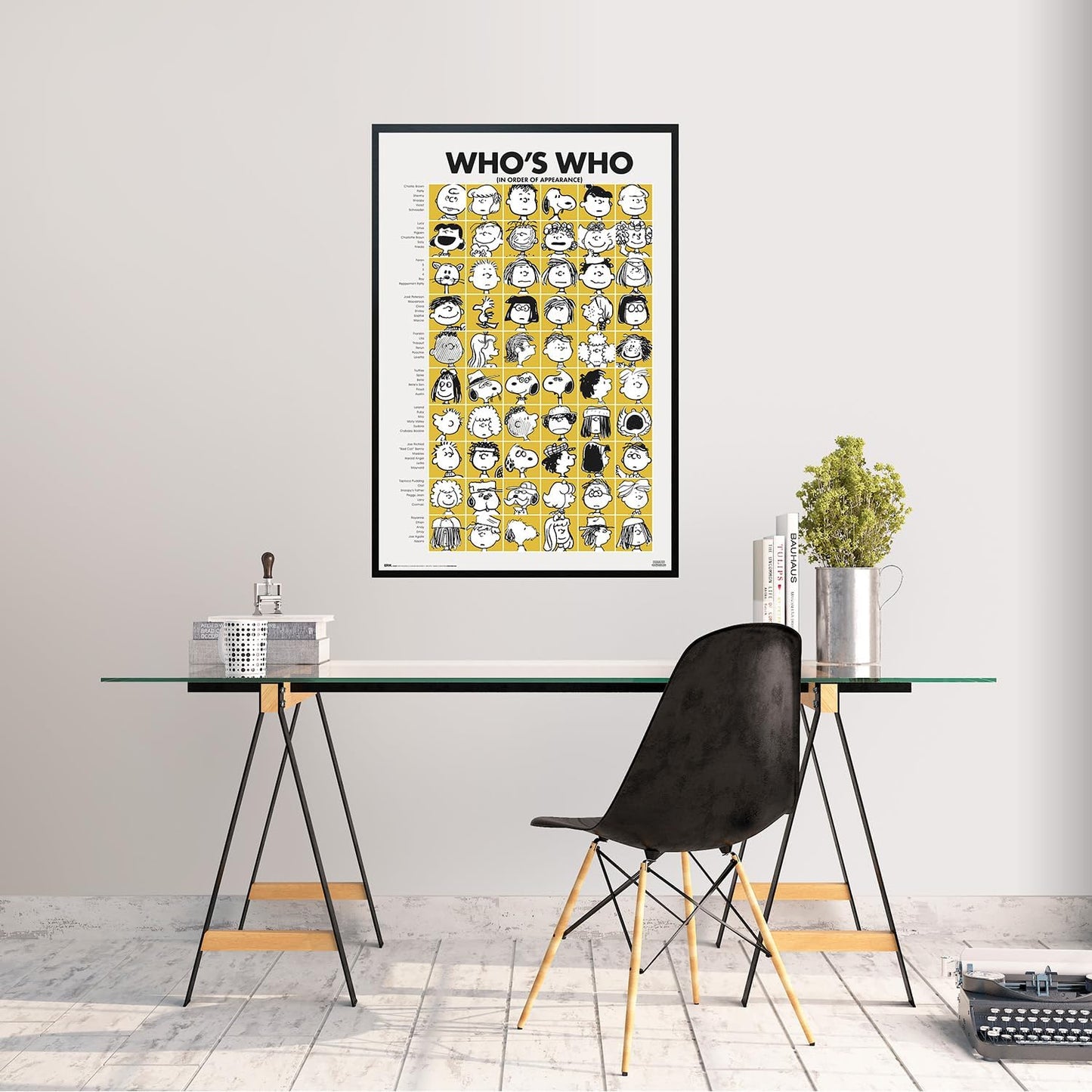 Grupo Erik: Poster Snoopy Who’s Who/Peanuts, Personaggi Snoopy - poster da parete ufficiale / 91,5 x 61 cm, incorniciabile - poster decorativo vintage