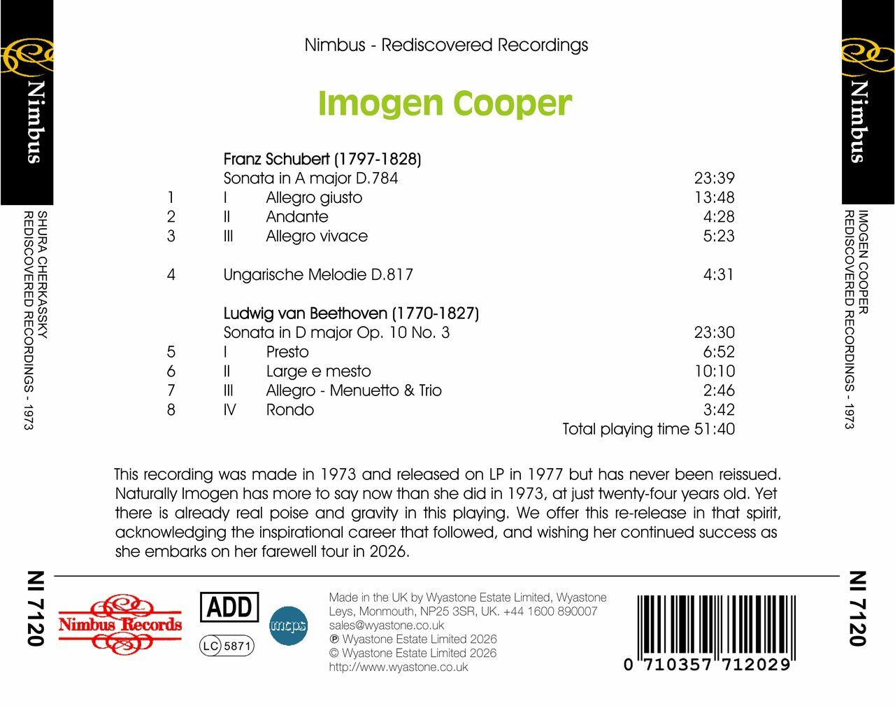 Imogen Cooper: Nimbus Rediscovered Recordings