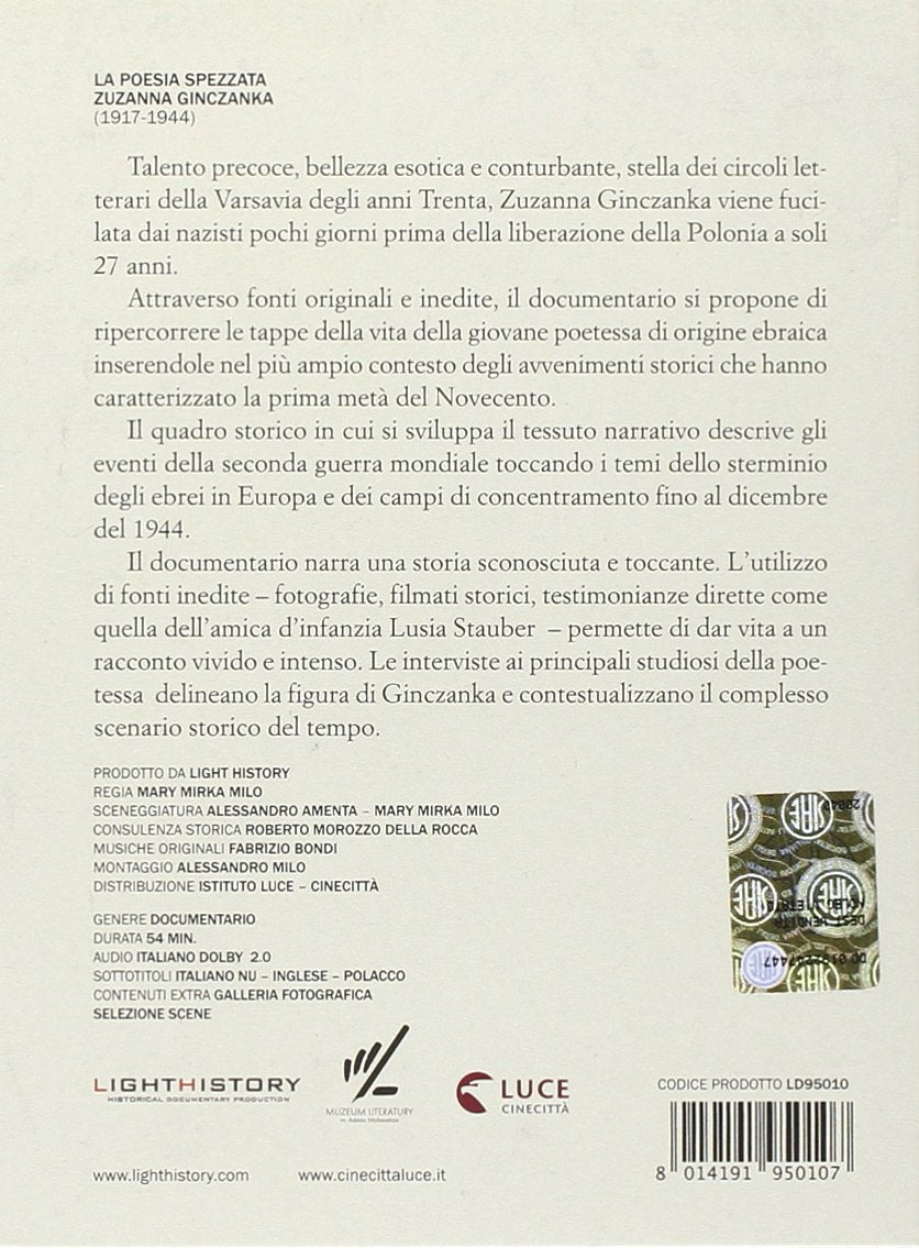La Poesia Spezzata - Zuzanna Ginczanka (Dvd+Booklet)