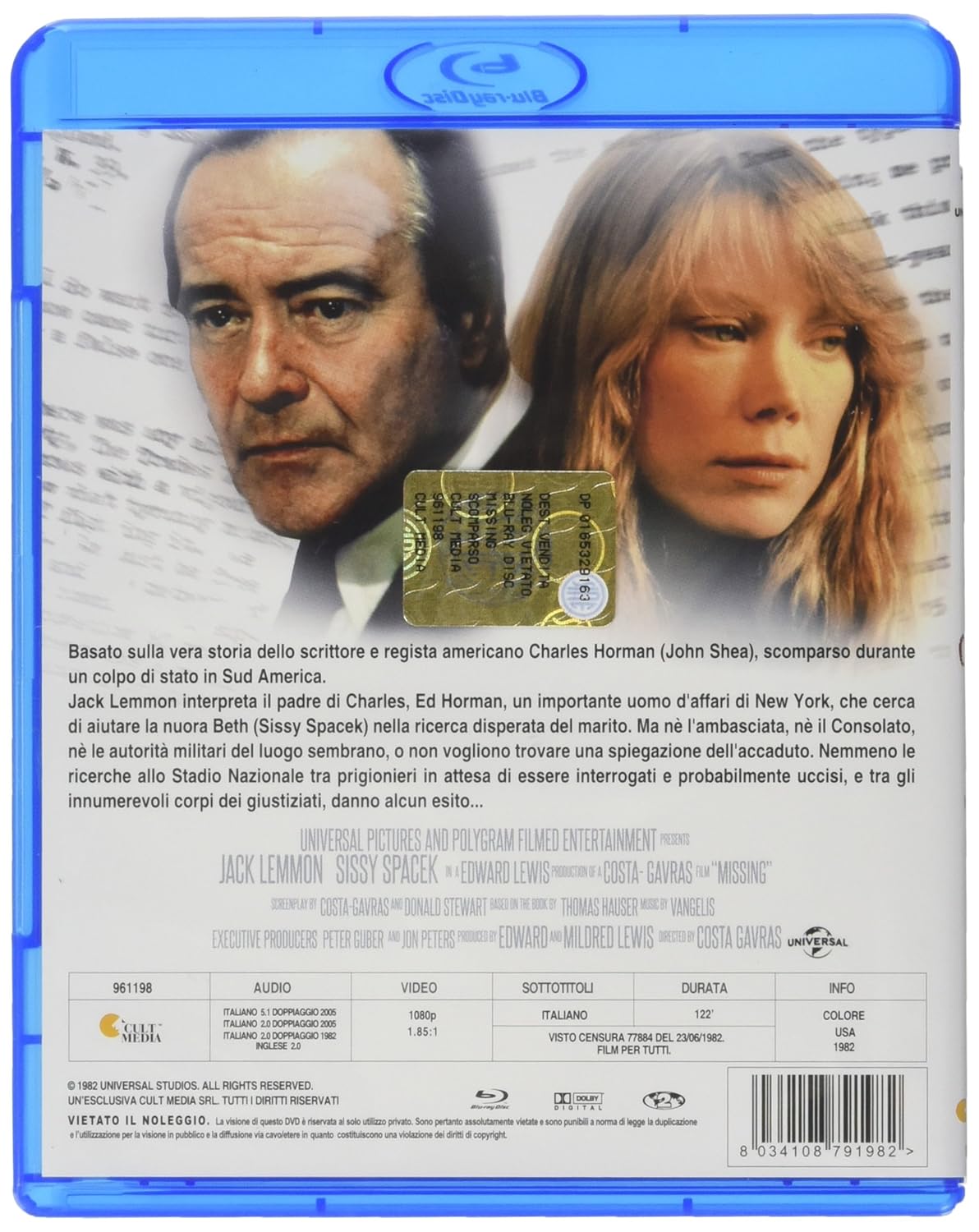missing - scomparso (blu ray) blu_ray Italian Import