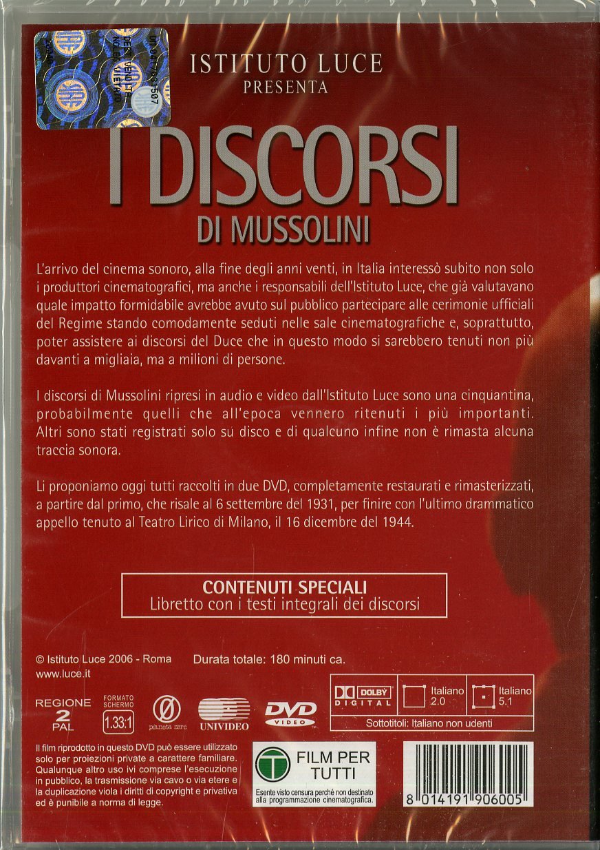 I Discorsi Di Mussolini (2 Dvd)