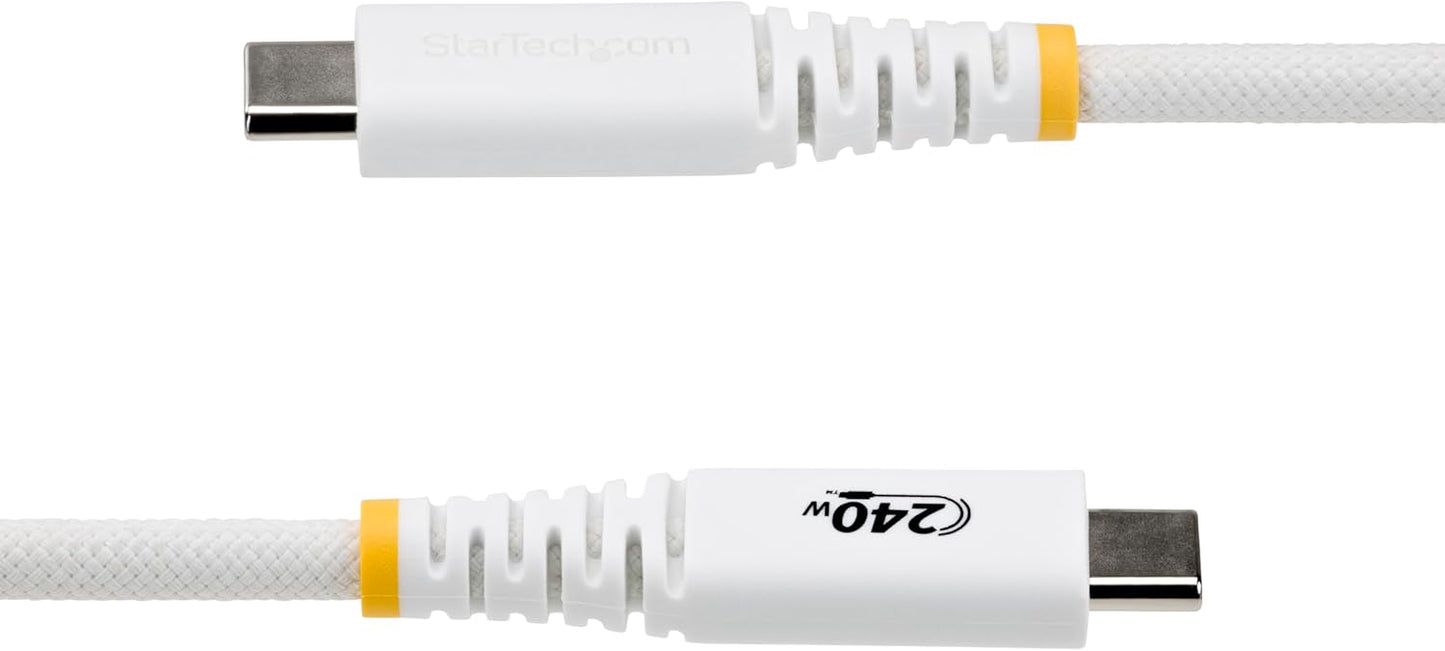 StarTech Câble de Recharge USB-C de 3m, Résistant et Ultra-Souple, 240W (5A) PD EPR, Câble de Recharge pour PC Portable Certifié USB-IF, Cordon Type-C Robuste