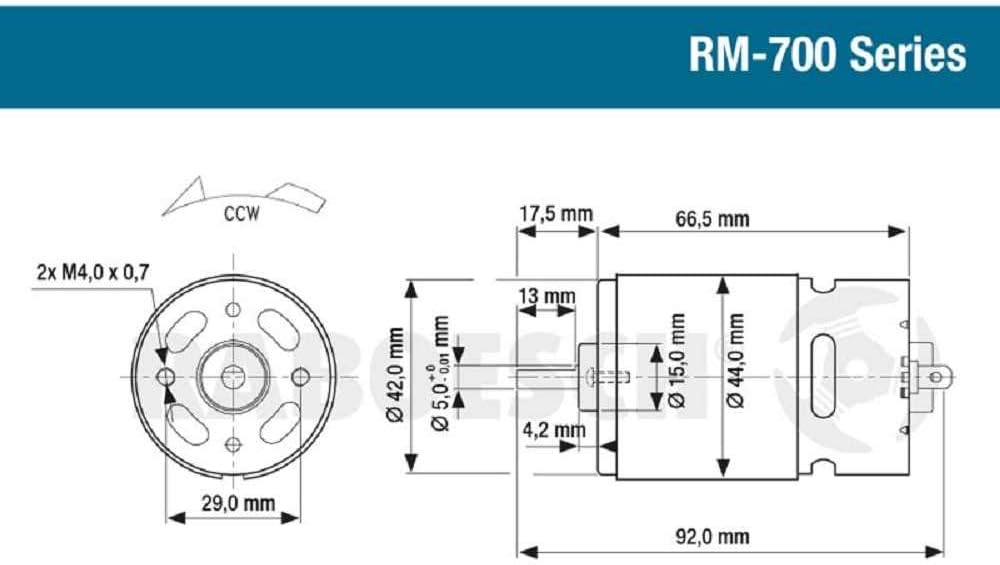Raboesch - Brushed Motor Blue Rm730 Trq 12V