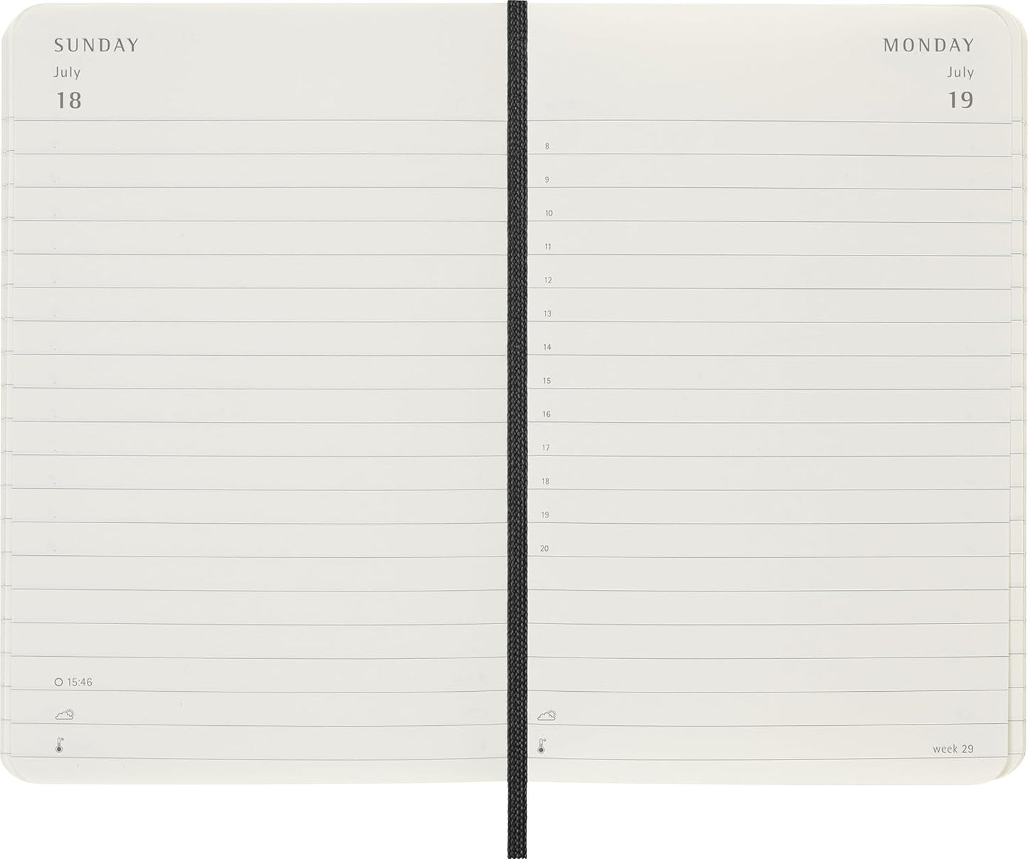 Moleskine Daily Planner 2027, Soft Cover 12 Month Diary with Elastic Closure, Pocket Size 9x14 Cm, Black