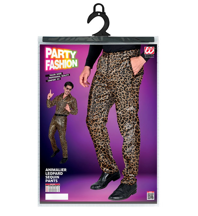 Widmann Party Fashion Pants (Pink Animalier Sequin Pants) (XL) Pink