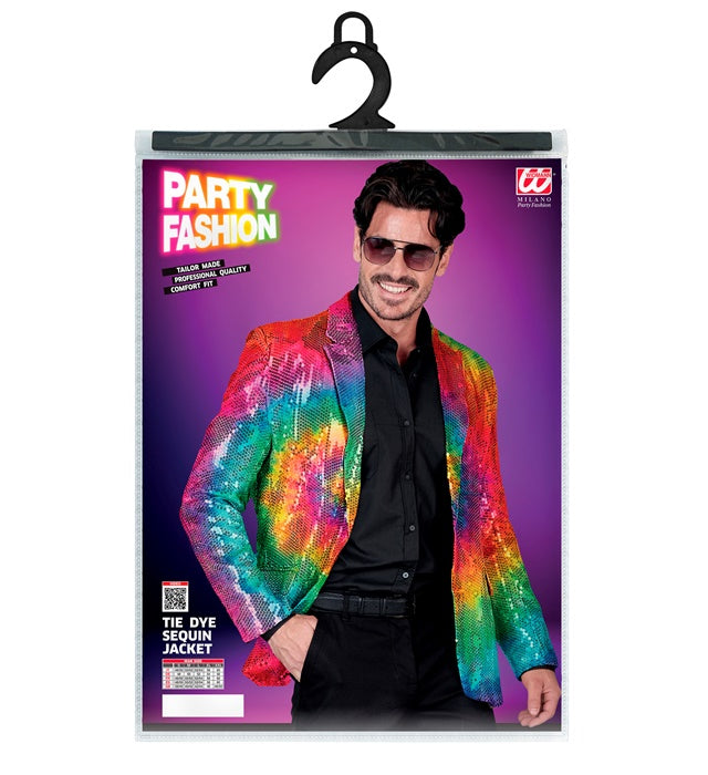 Widmann Party Fashion Jacket (Tie Dye Sequin Jacket) (S) Rainbow