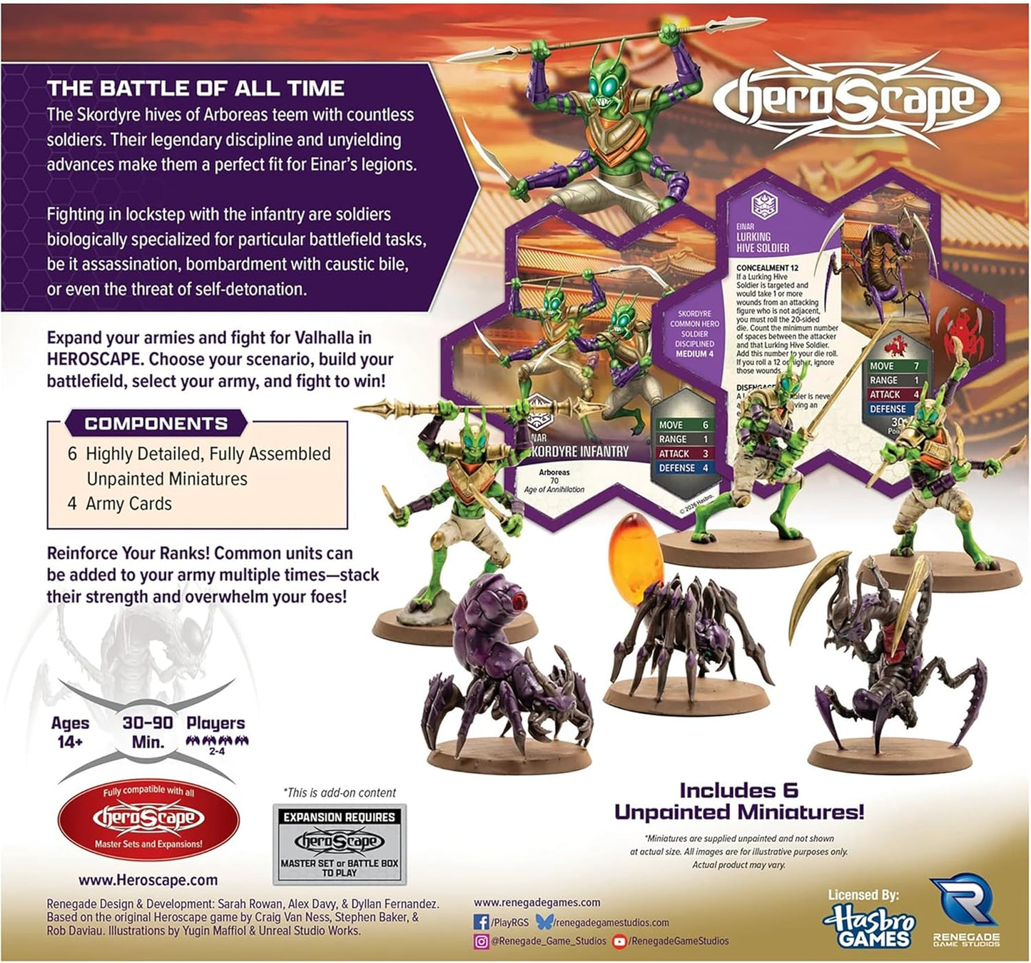 Renegade | Heroscape: Age Of Annihilation Skordyre Soldiers | Army Expansion Miniature Game | 2-4 Players | 60-120 Minutes