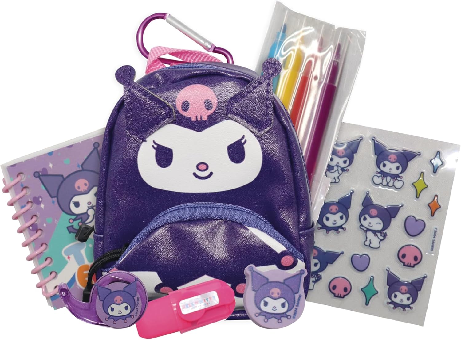 Grandi Giochi Hello Kitty Art & Craft Mini Hello Kitty Backpack, 3 Models with Hanging and Non-Selectable Carabiner, Contains Notebook, Stickers and Other Accessories, for Children from 3 Years
