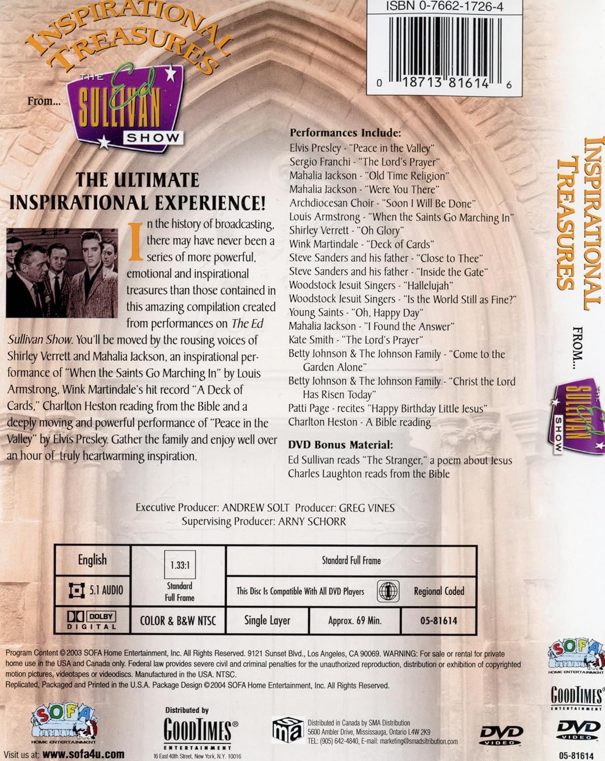 Various Artists - Inspirational Treasures From The Ed Sullivan Show