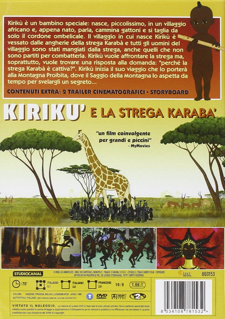 kiriku' e la strega karaba' dvd Italian Import