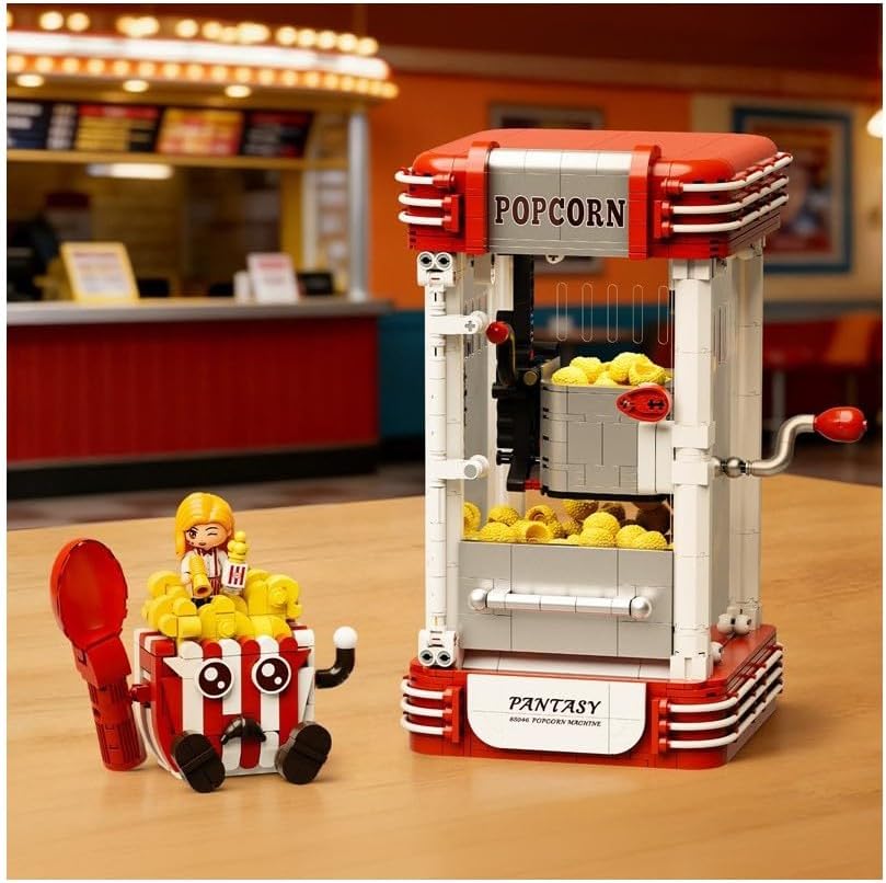 PAN TASY - Set di costruzione Pantasy Retro Collection - Popcorn Machine (27 cm) - 6973817325007