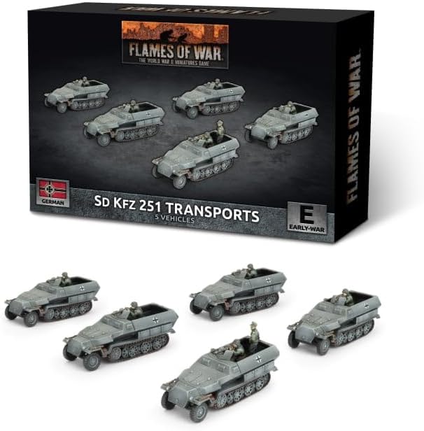 Flames of War: GBX207 Sd Kfz 251 half-track Transport Platoon (x5 Plastic