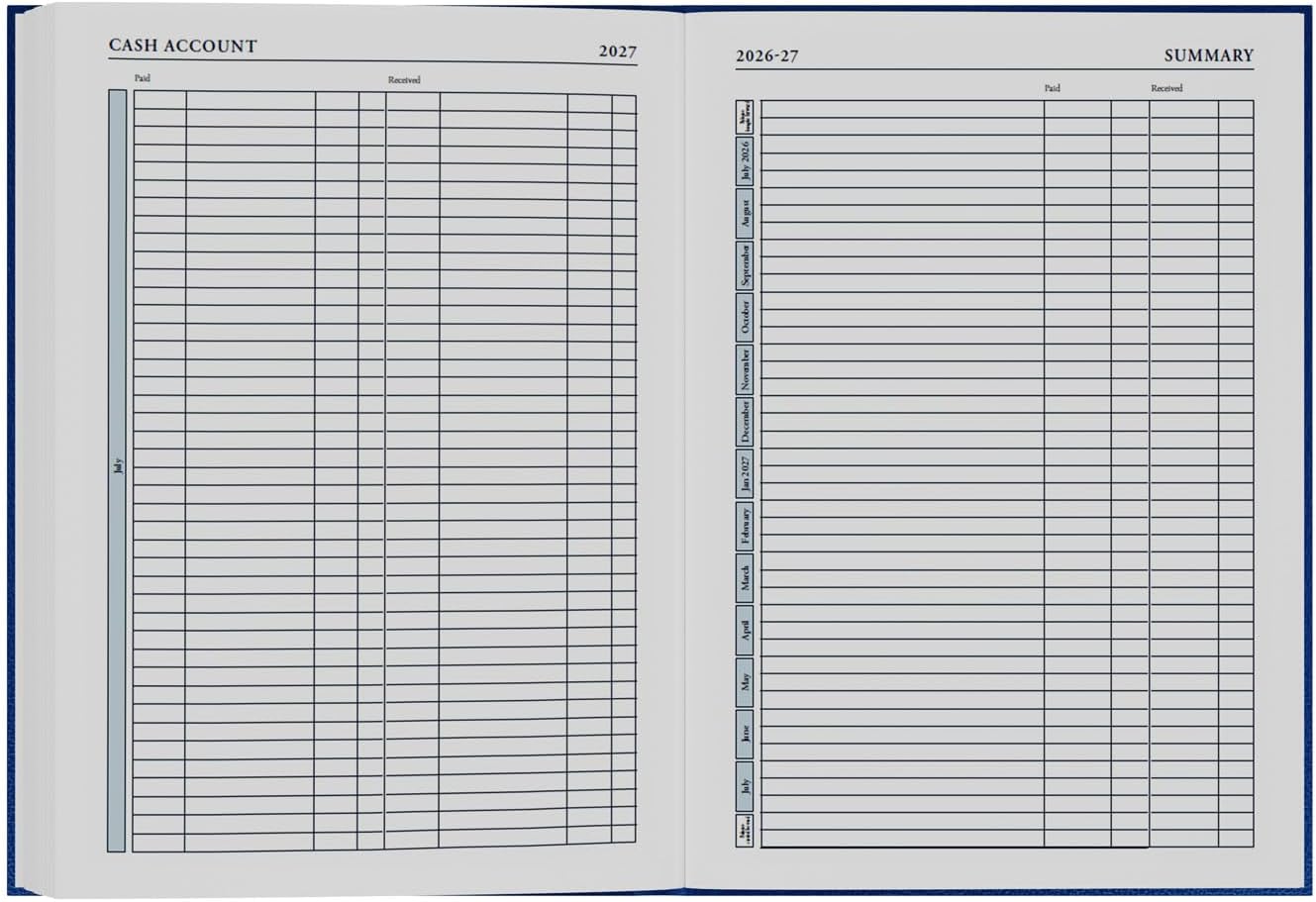 2026-2027 Mid/Academic Year Planner - 13 Month A4 Day-to-Page with Appointments - Collins Debden Desk Diary Blue (44M.60-2627