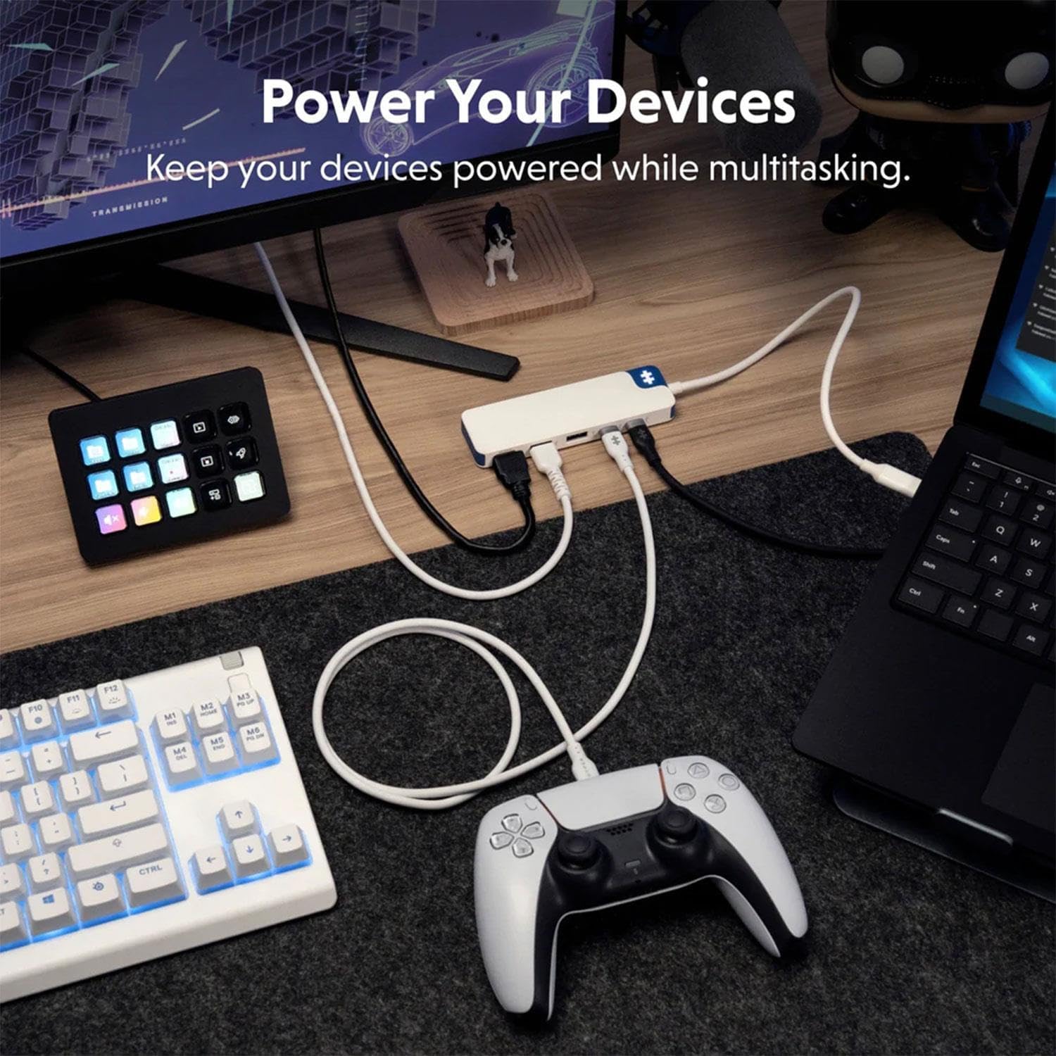 HyperDrive Flex 5-Port USB C Hub Multiport Adapter for Crisp Visuals, Fast Transfers, Charging — HDMI 4K30Hz, 100W Power Delivery, 5Gbps, 2X USB-A — Windows, Chrome, Mac (Blue