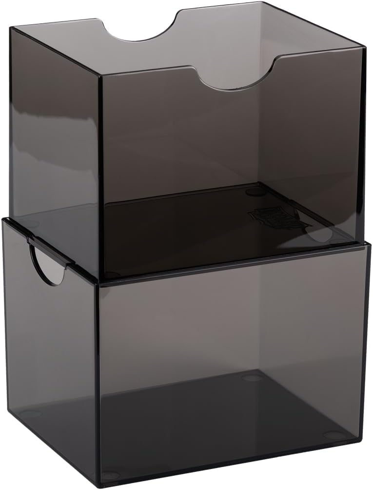 Dragon Shield Strongbox Deck Box Clear Black, Holds 100+ Double Sleeved Cards, Acrylic TCG Storage Case, Vacuum Seal Closure, Stackable, Display Lid, 83.5 x 106 x 75.5 mm