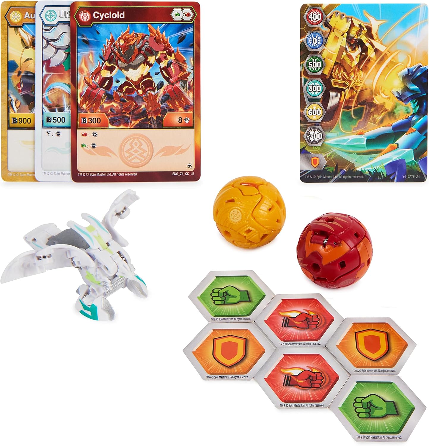 BAKUGAN Legends Starter Pack 3-Pack, Sairus Ultra with Auxillataur and Cycloid, Collectible Action Figures, Ages 6 and Up